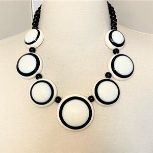 Black & White Resin Statement Necklace